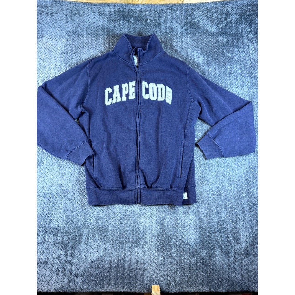 Cuffy's of Cape Cod Sweatshirt Mens Large Navy Blue Cotton Fleece Lined Full Zip